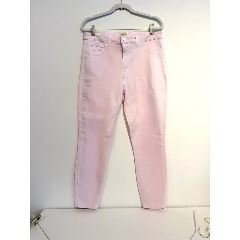 L’Agence Coated Margot Cropped Skinny Jeans in Lilac Snow - Size 10